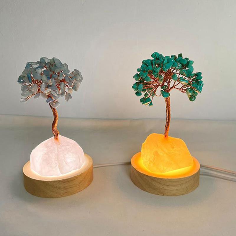Round Wooden Led Night Light Base Display Stand For Crystals Glass Ball Decor