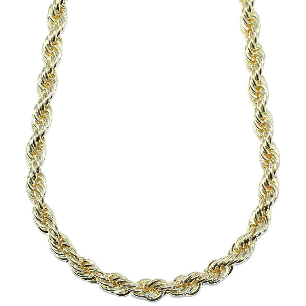 Buy Gold Plated Rope Chain, Dookie Chain FILLED 8mm X 24 Inches at