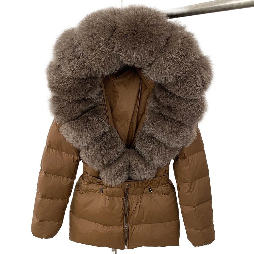 OFTBUY Winter Jacket Women's Real Raccoon Fox Fur White Duck Down Coat Thick Warm