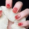 24Pcs Pink Silver Glitter Diamond Fake Nails Long Ballerina Press On Nails Reusable False Nail Tips Set