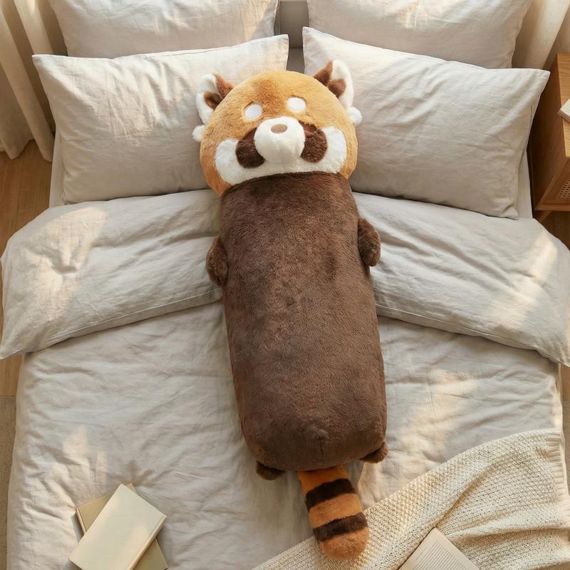 1,2/1,6M Riesige Größe Langes Waschbär Plüschtier Stofftier Kissen Süßes Roter Panda Plüschtier Spielzeug Geschenk Für Kinder Weihnachtsgeschenk
