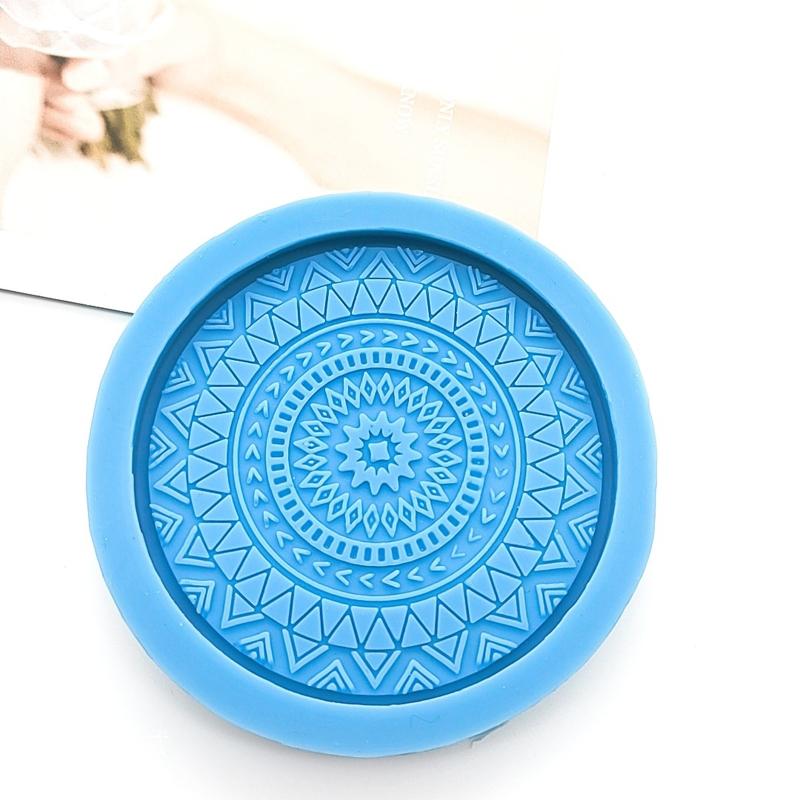 Mandala Diy Homemade Mold Coaster Crystal Dripping for Creative Silicone Mold Crystal Drip Placemat Mold for Diy Craft