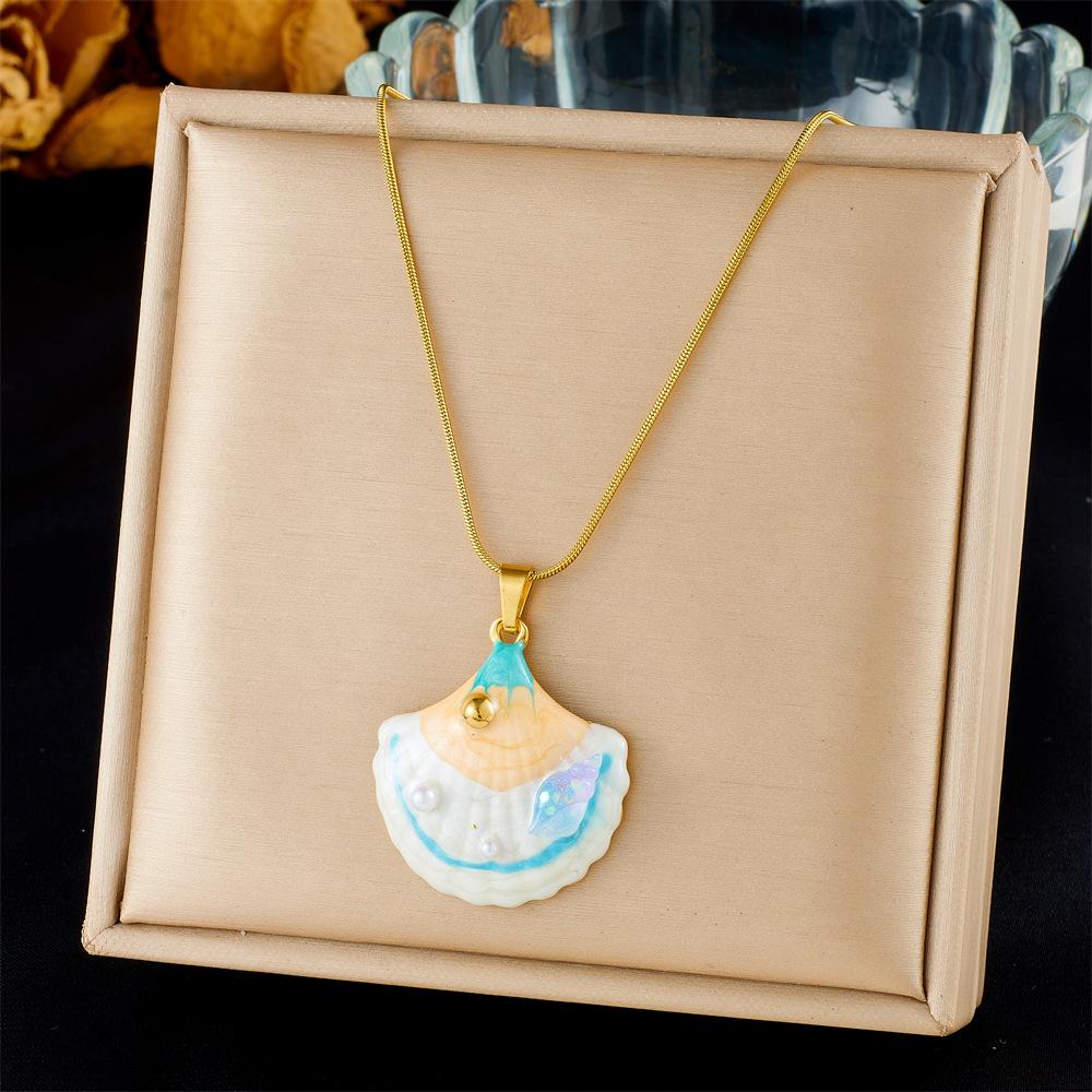 Fashion Vacation Premium Multi Element Ocean Creature Pendant Shell Starfish Sun Necklace