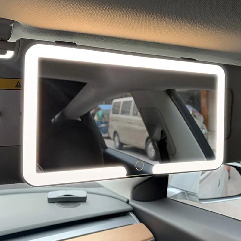 Travel LED Makeup Mirror for Car-Sun Visor Vanity Mirror,Automotive Interior Looking-Glass with Dimmable Touch,Auto Accessory