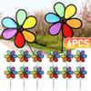 6pcs Flower Wind Spinner Outdoor Bird Repeller Windmill Spinners Birds Deterrent Colorful Rainbow Wind Catchers Garden Decor