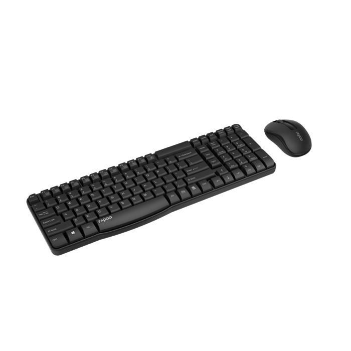 Ensemble Clavier Souris - RAPOO - X1800S - Sans Fil - Numpad - Noir