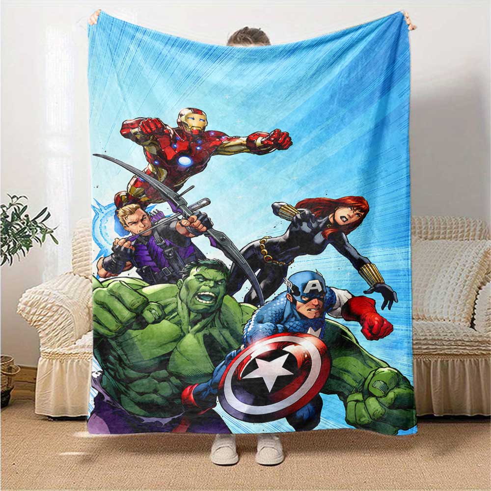 Superhero Team-Up Cozy Blanket Comfortable Ure Versatile for Sofa Couch Office Bed Picnics Ideal for All Seasons Digital Print Gifts For Family Y8