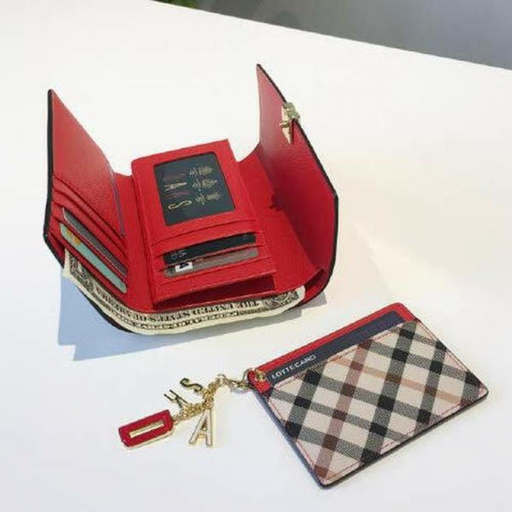 Daks Red Check 3 Fold Wallet Dcwa2f403r2