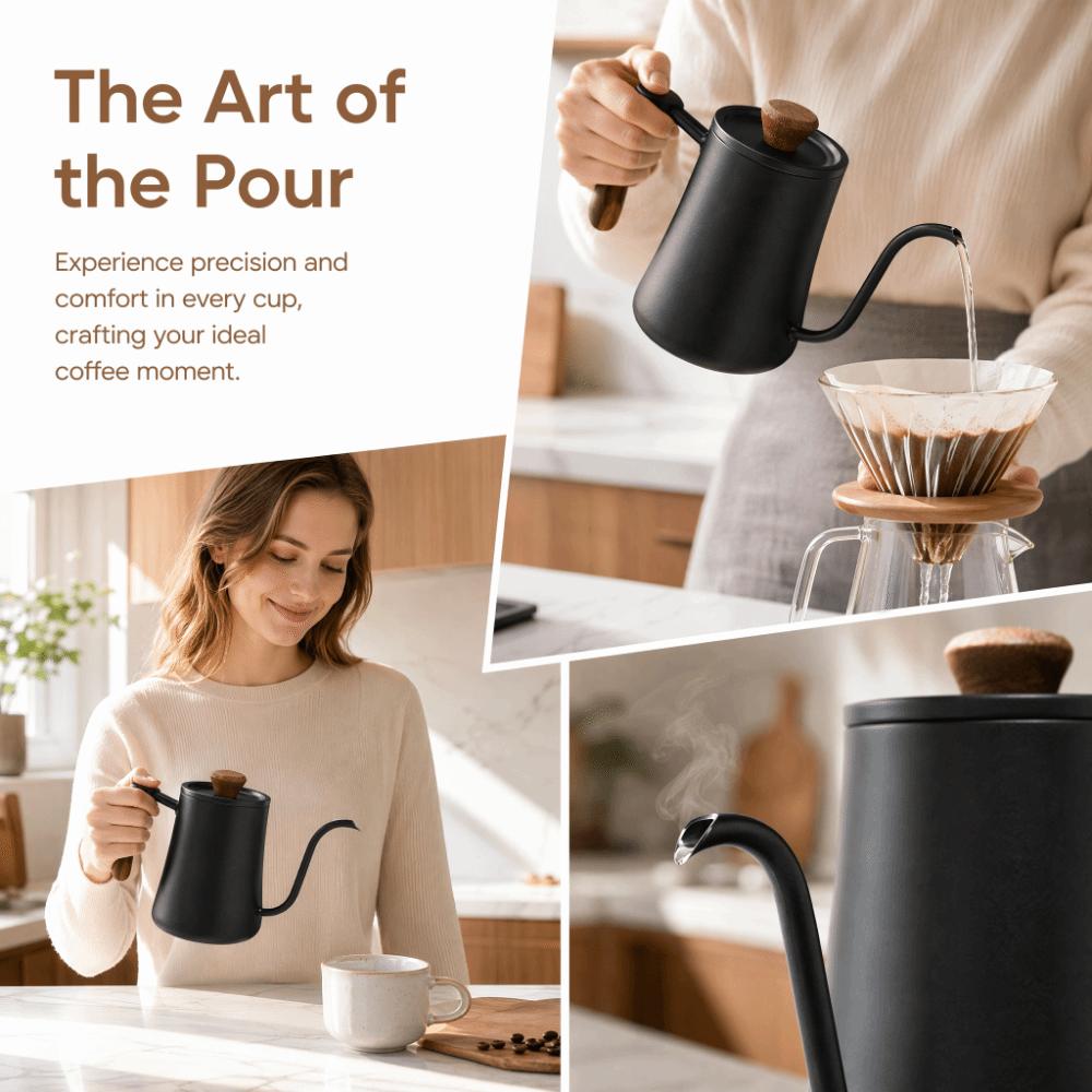 500ML Capacity Hand Brew Coffee Kettle Narrow Long Spout 500ML Coffee Kettle Home Brewing