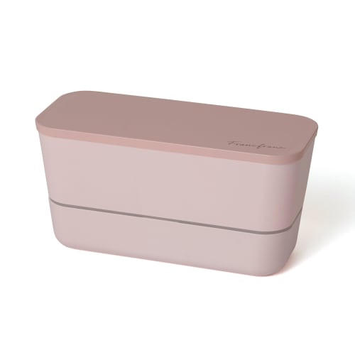 Francfranc logo lunch box, 2-tier, pink, dishwasher safe, with dividers