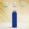 Stainless Steel Fridge Water Bottle | 1000 Ml | Textured Blue Finish (Set of 2)