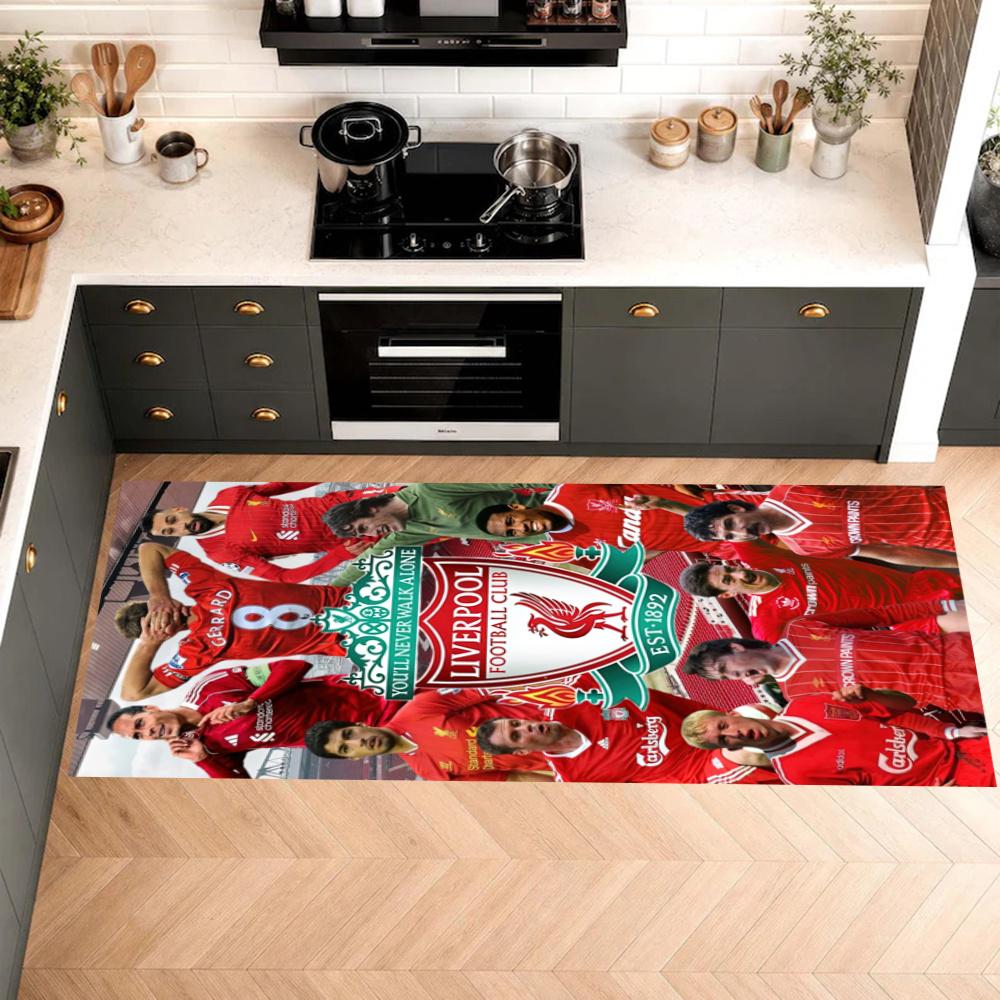 Liverpool Football Club Kitchen Floor Mat Long Strip Mat Antislip Machine Washable Suitable For Bathrooms Laundries Home Decoration Carpets