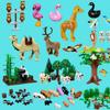 MOC Bricks Jungle Underbrush Forest Animal Monkey Goat Giraffe Bird Night Owl Accessories Building Blocks Friend Toys Gifts