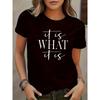 Women's Simple and Fashionable English Letter Pattern Printed T-Shirt