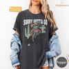 Cowboy Frog Riding Raccoon Shirt The Vibes Are Off Weird Unisex Shortsleeved Retro Street Casual Fashion Tops Clothing