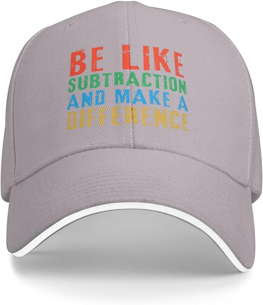 Be Like Subtraction Make A Difference Funny Baseball Cap Polyester Outdoor Adjustable Snapback