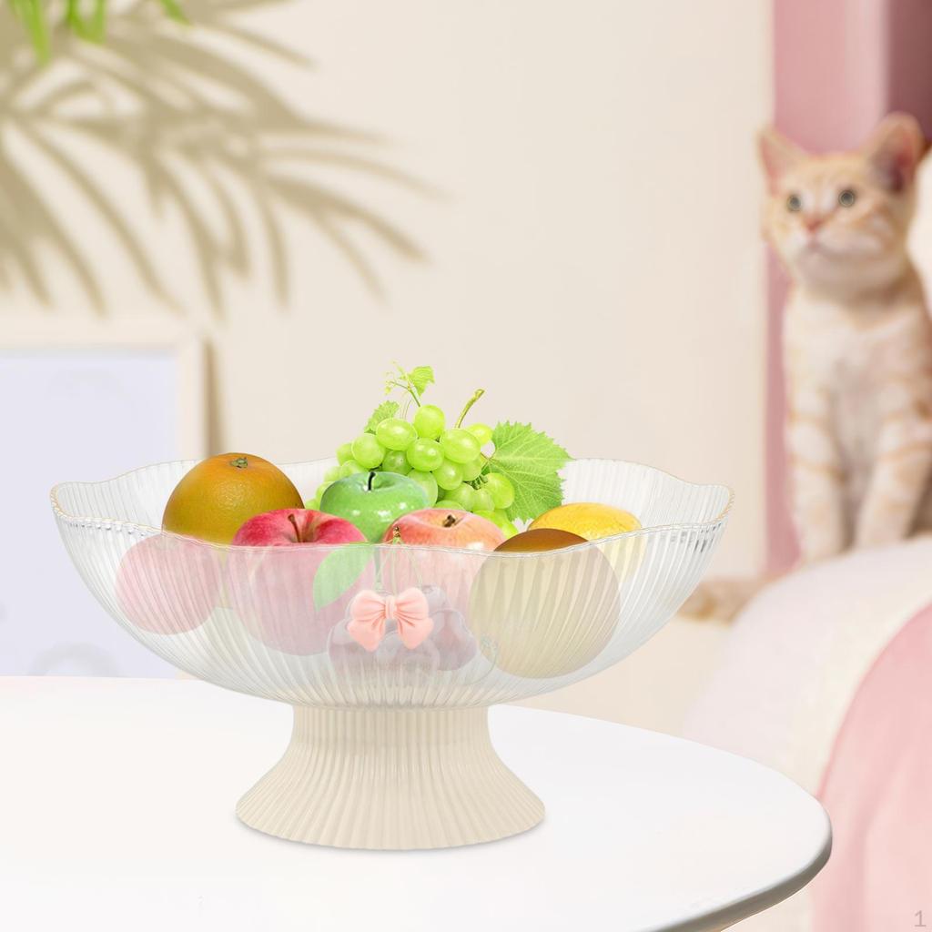 Decorative Pedestal Bowl Drainage Modern Decoration High Footed Fruit Basket Storage Tray for