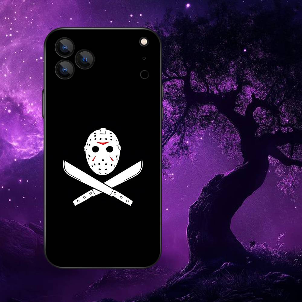 

Film Horror J-Jason Voorhees Phone Case For iPhone 17,16,15,14,13,12,Pro,Max,Plus,E,SE4,Air,Mini Black Soft Box iPhone16