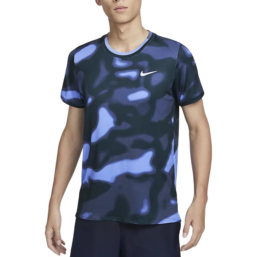 New Nike Dri Fit T Shirt Men's Blue Black FQ2109-494