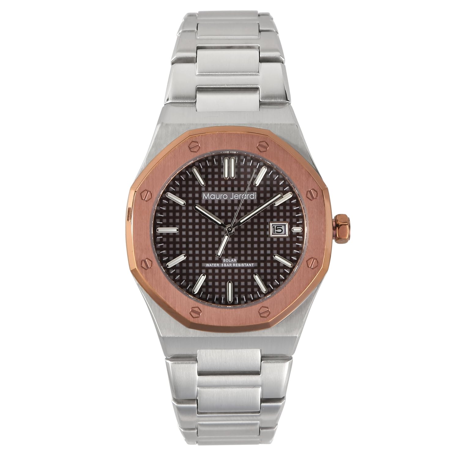 

Solar Watch 5 ATM Water Resistant Stainless Steel Bracelet [Mauro Geraldi] MJ073-4 Men s