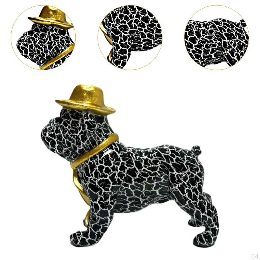 Fransk Bulldog Staty Djur Skulptur Konst Hantverk Samlarobjekt Kreativ Hund Figur Bordsskiva