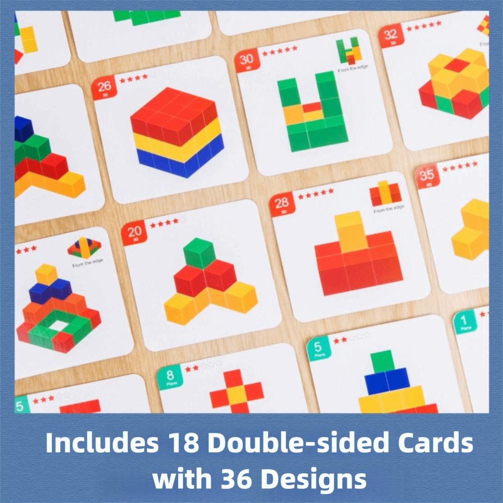 A Box Poratable Wooden Puzzle Creative Three-Dimensional Toy Cube Block Toy  Educational Use