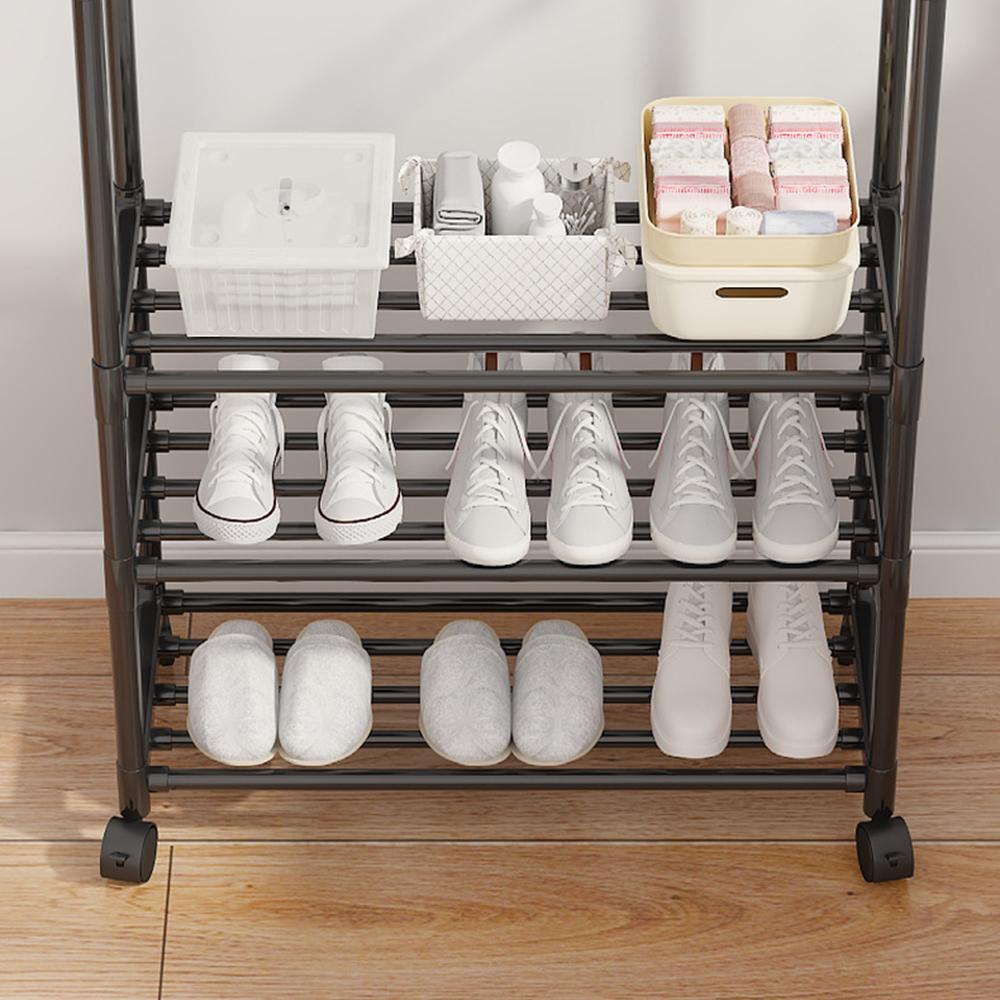 Home Multi-Functional Integrated Shoe And Hat Rack, Bedroom, Living Room Storage Racks, 3 Layers Of Double Row Drying Racks