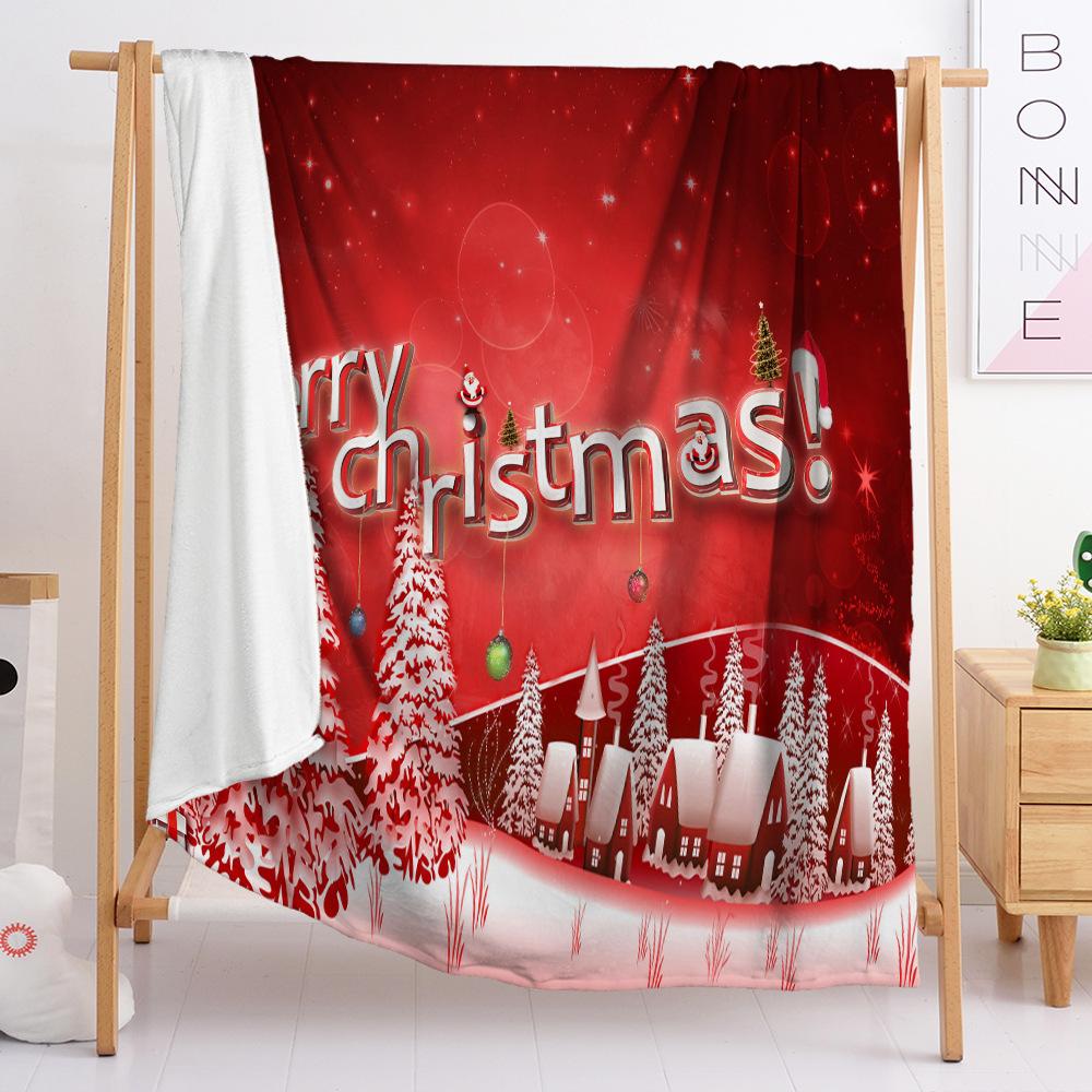 Flannel Blanket Christmas Day Blanket European And American Blanket Digital Printing Universal In All Seasons