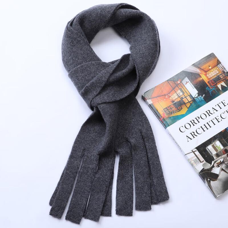 Hengyuanxiang Unisex 2024 Pure Wool Solid Scarf