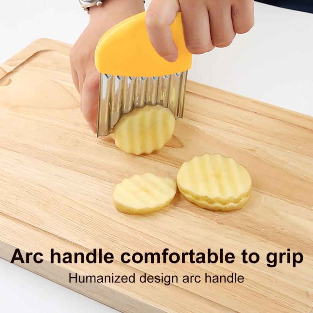 

Fruit Kitchen Utensil For Potato Vegetable Wavy Slicer Chopper Potato Cutter Crinkle Cutter синий