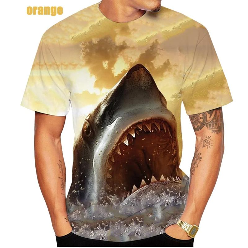 Horrible Shark T Shirt For Men Ocean Animal 3D Printed T-Shirts Summer Casual Fashion O-Neck