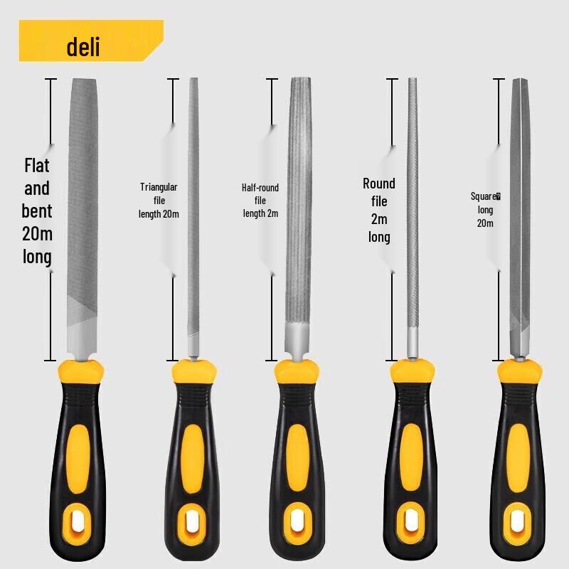 Deli 8-inch Mid-tooth File Set