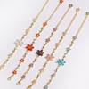 Luxury Colorful Zircon Flower Bracelets For Women Girls Korean Sweet Gold Crystal Adjustable Bracelet Jewelry Gift