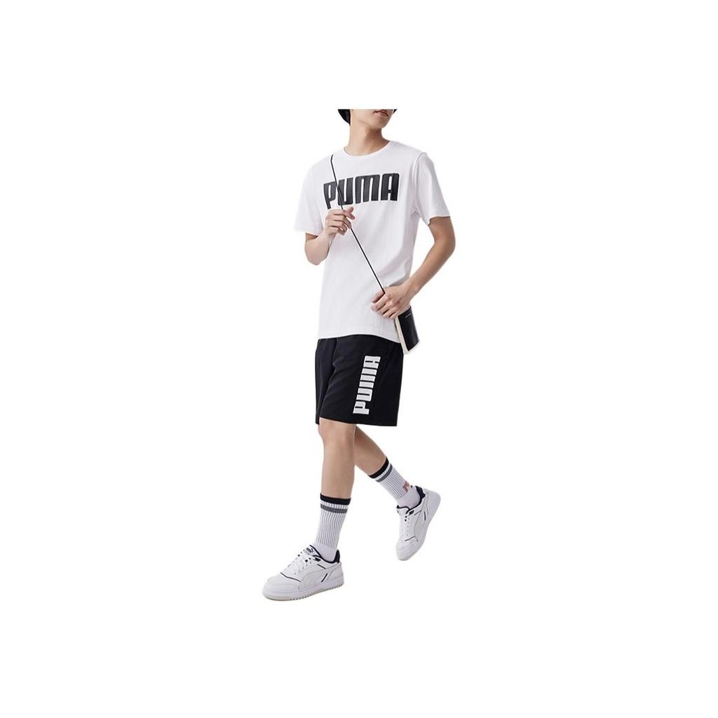 Puma Elastic Waist Mid Rise Printed Logo Casual Shorts Men Shorts Blue 848712-06