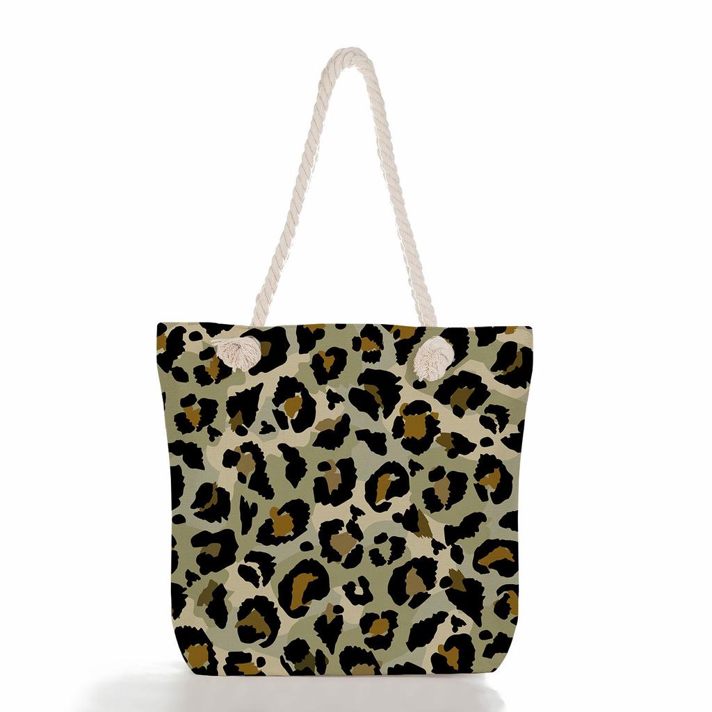 Colorful Print Thick Rope Single-shoulder Beach Bag 7208