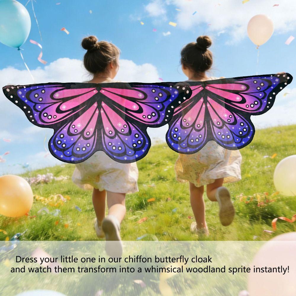 Cosplay Costume Cape Butterfly Colorful Pixie Cloak Festival Fairy Shawl Party Accessories