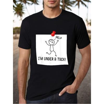 Europäische Größen 1 Stück Lustiges Stickmännchen Witz T-Shirt für Herren