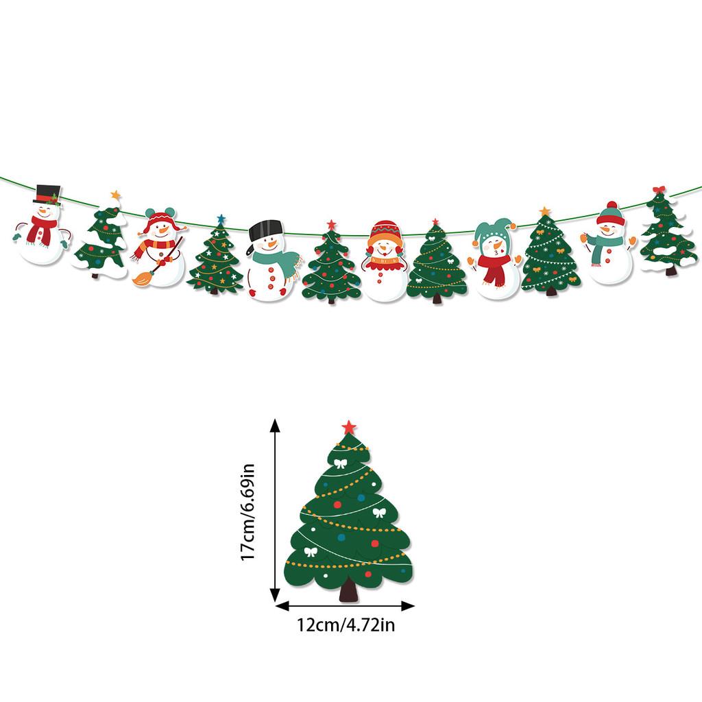 Christmas Theme Letter Snowman Sock Pattern Paper Banner Props Decoration