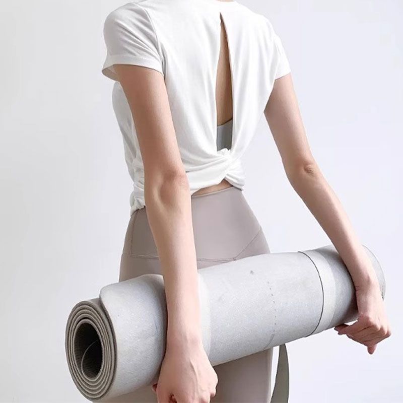 

Профессиональная тренировочная эластичная футболка слим-фит для похудения, одежда для йоги White short sleeve M