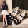 Bow High Heels for Women, Round Toe, Thick Heel, Sweet and Cute, Plus Size High Heels for Women