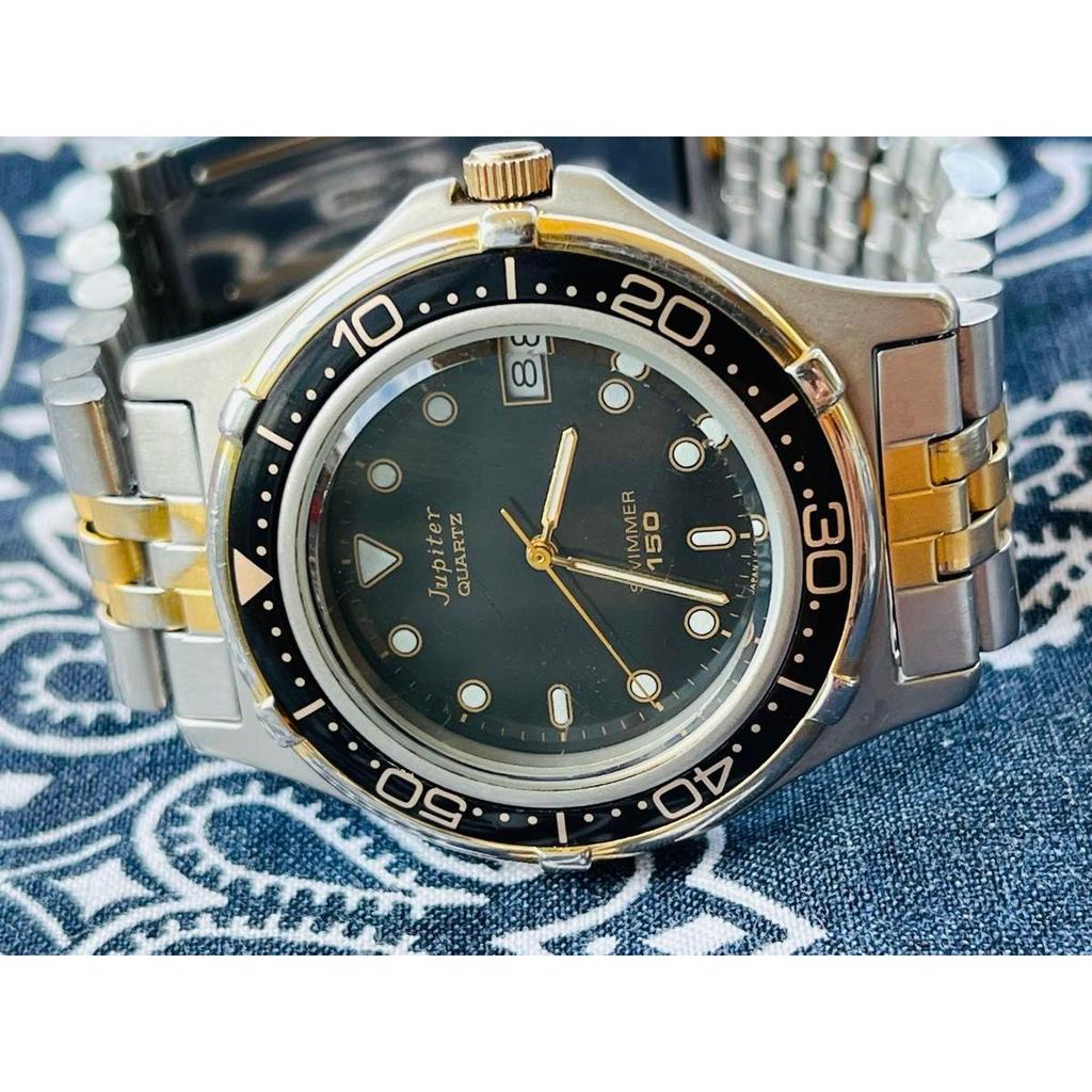 Used [Rare in working condition] ORIENT JUPITER Swimmer 150 Quartz Combi Color [Battery replaced]