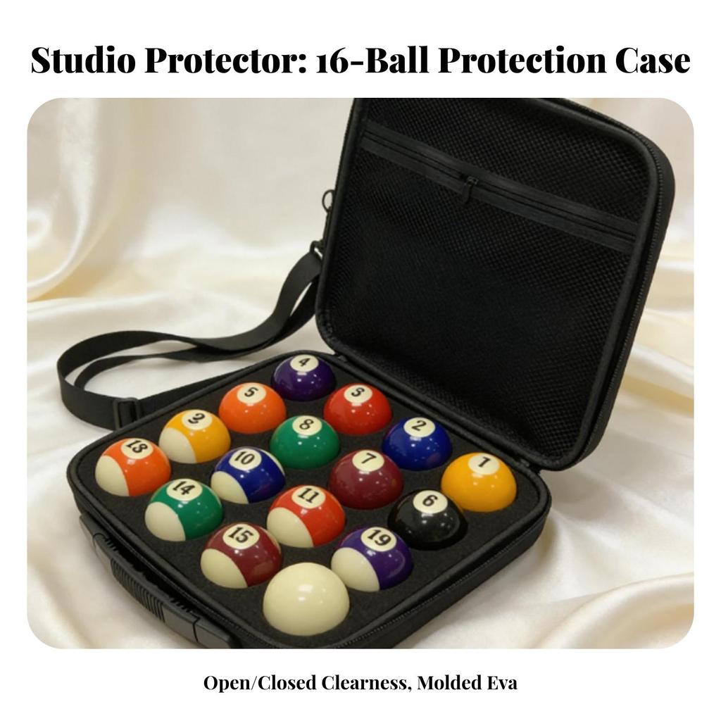 Hard Pool Ball Case | Reliable zipAround Closure, Billiard Case,