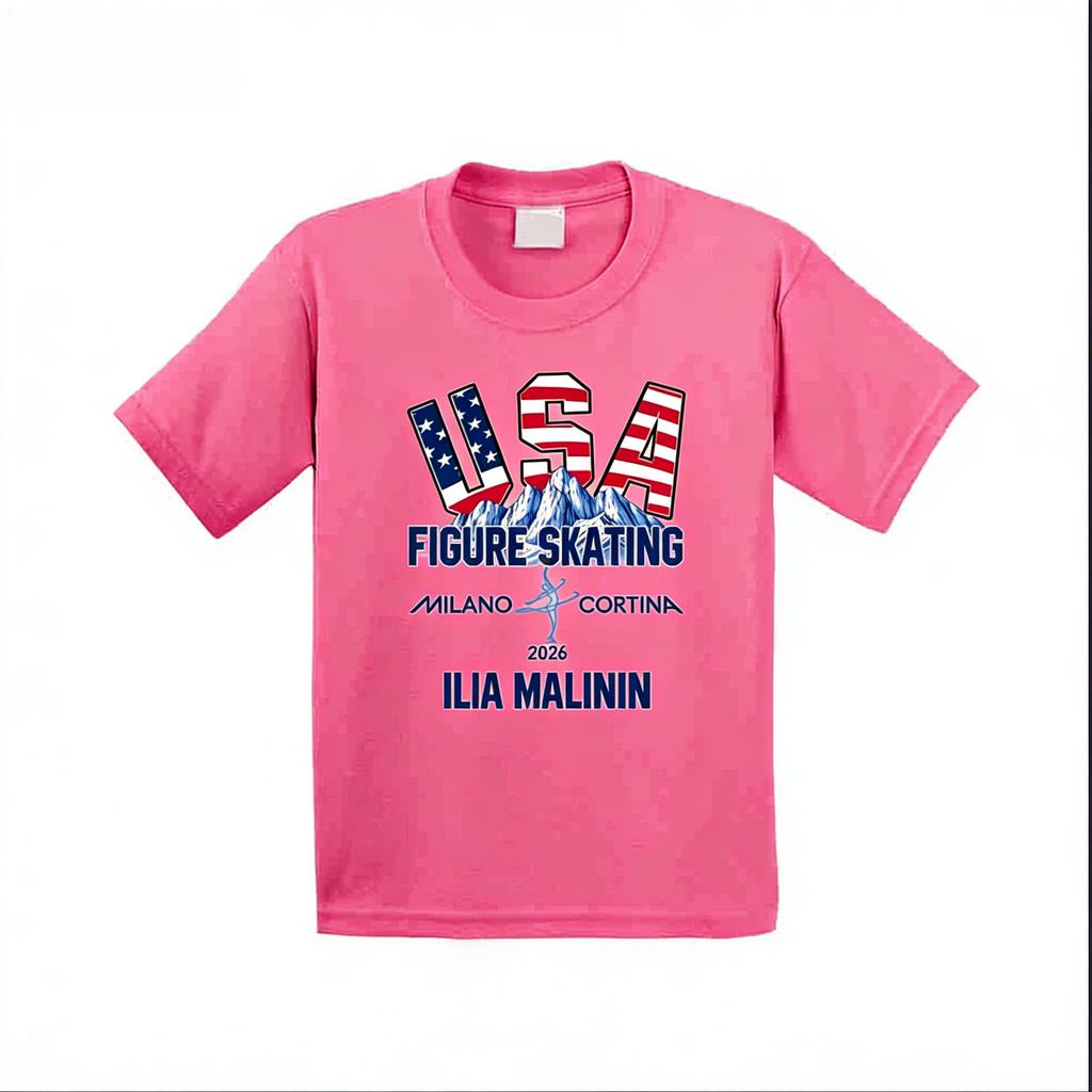Ilia Malinin Figure Skating Milano Cortina 2026 Fan T Shirt Springsummer New Fashion Casual Shortsleeved Top Y2K Ins Cotton