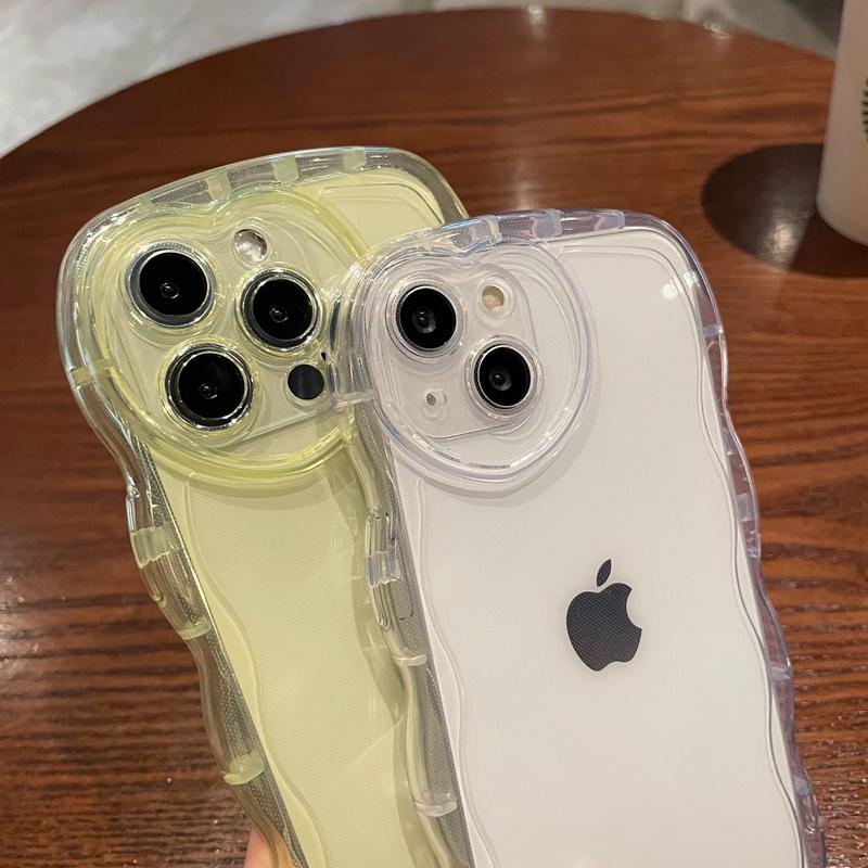 Kıvırcık Dalgalı Aşk Kalp Lens Koruma Telefon Kılıfı Iphone 13 12 11 Pro Max X Xr Xs Max Şeffaf Silikon Şeker Kapak 13pro