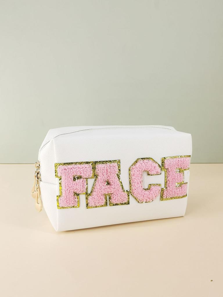 Fashion Crossborder Style Embroidered Letter Makeup Bag With Waterproof Design For Women