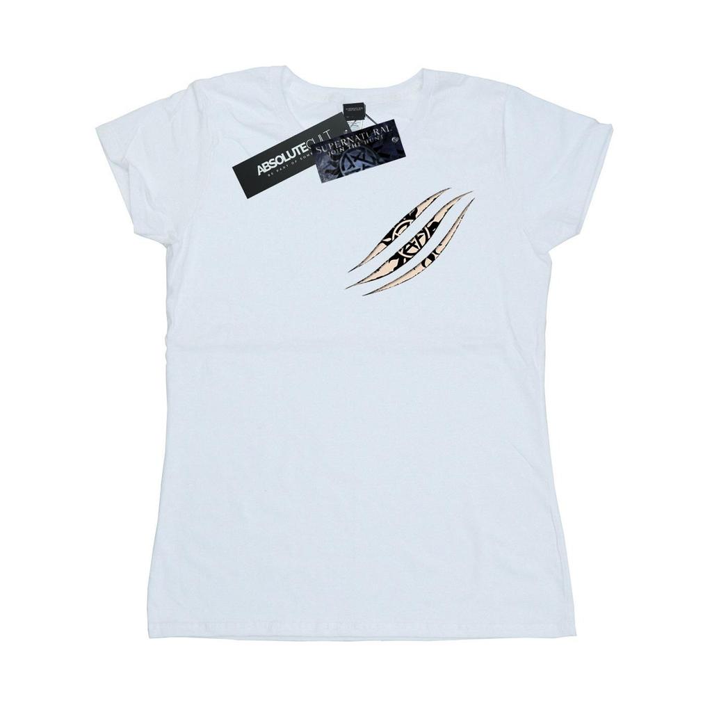 Supernatural Womens/Ladies Symbol Scratch Cotton T-Shirt