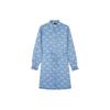 MLB New York Yankees Classic Monochrome Jacquard Denim Long Sleeve Dress Women Dress Blue 3FDDM0141-50BLL