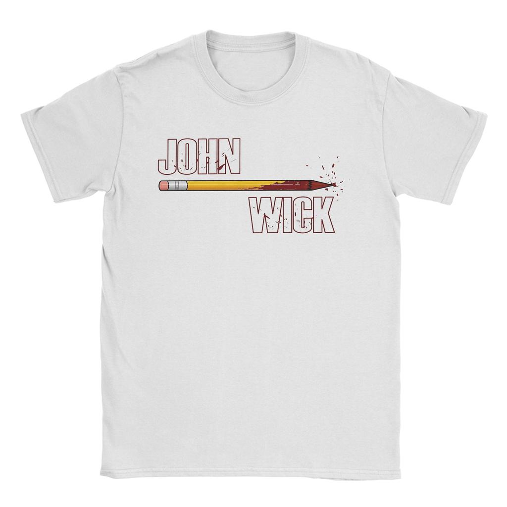 Men Movie John Wick Pencil T Shirts  Cotton Tops Funny Short Sleeve Crewneck Tees Gift Idea T-Shirts