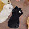 3Pairs Sweet Embroidered Bear Socks Thin Short Tube Socks Women Soft Sweet Ankle Socks  Lady