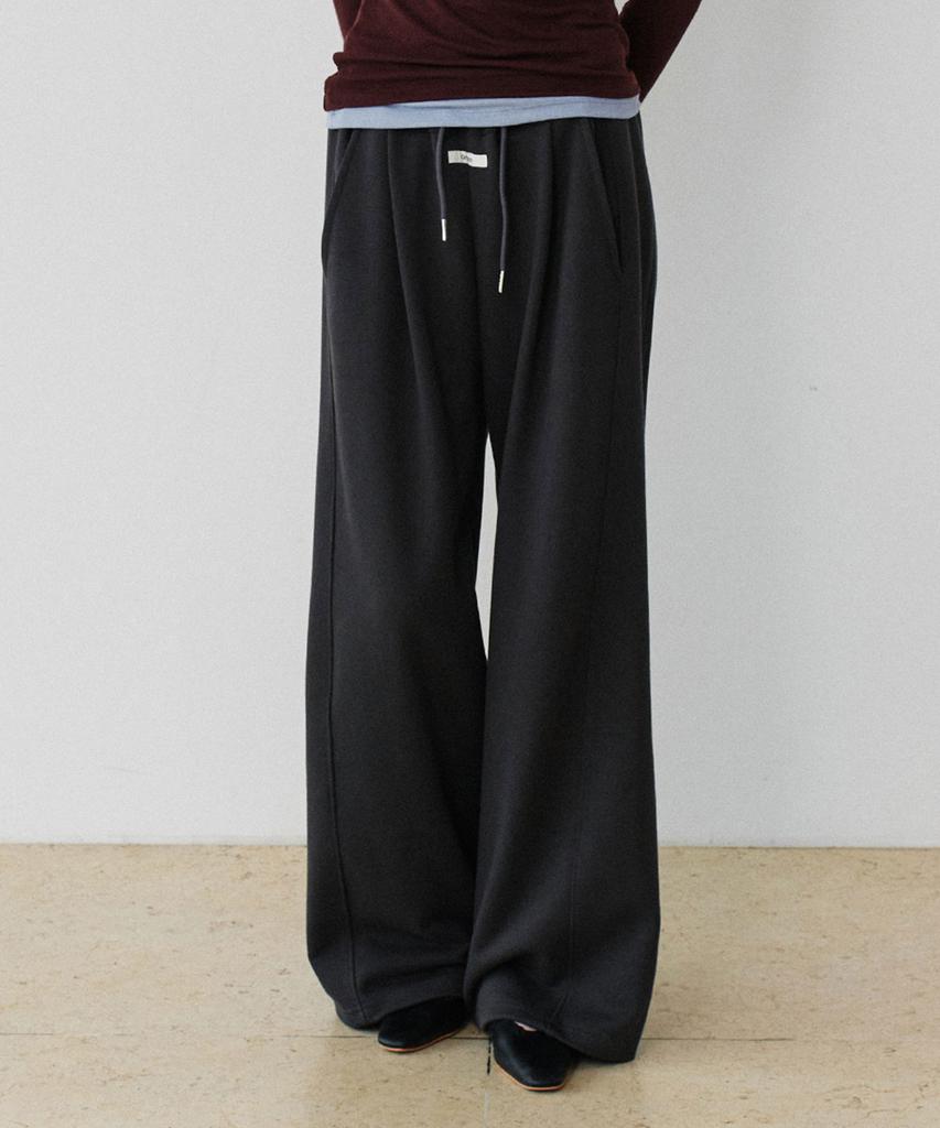 GRASPLAN One-Tuck Wide Banding Pants_Dark Gray (Regular/Fleece-Lined Ver.)